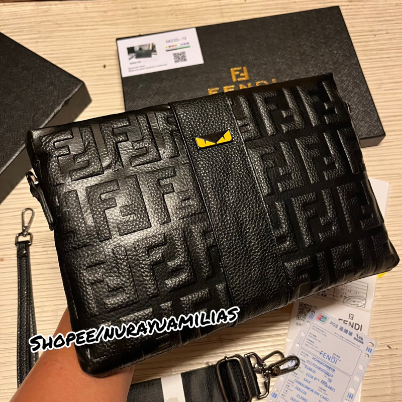 clutch fen! import Grade original Quality clutch pria kulit asli premium handbag pria fendi