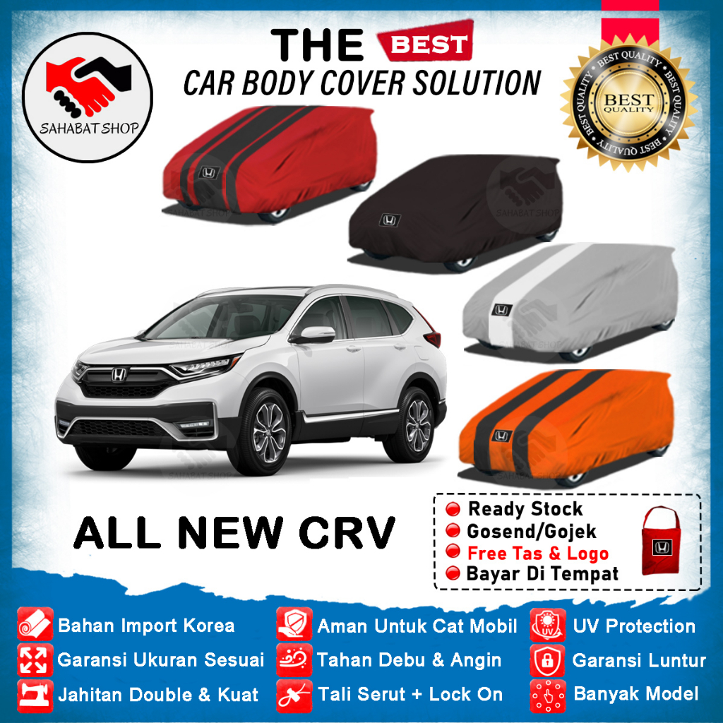 Sahabat Body Cover Mobil CRV / Sarung Penutup Honda CRV Turbo Prestige Outdoor 2022 / Selimut Mantel Mantol Kerudung Jas Pelindung Pembungkus Terpal Tutup Mobil All New CRV Anti Air Waterproof Model Biru