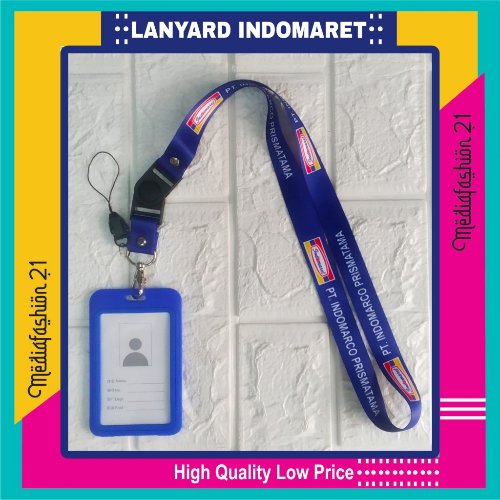 

Lanyard Tali Gantungan ID Card INDOMARET Printing Free Strap Gantungan HP/Flashdisk