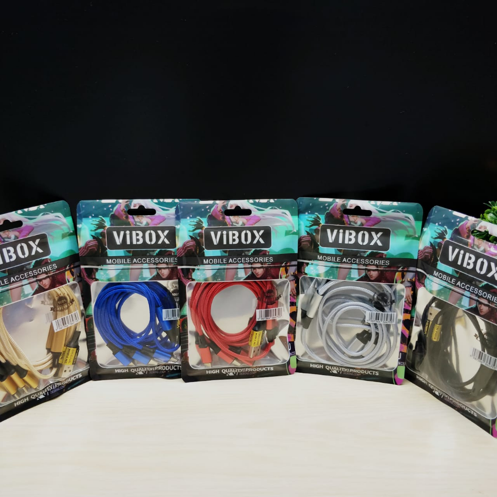VIBOX 6A Kabel Data usb 3in1 Primary Colors Micro+Lightning+Type-C 1.2M 120CM Fast Charging - Rapid Series Nylon Kabel Casan 120w Cabang 3 Android iPhone Original Garansi Resmi 1.2meter PROMO SEN