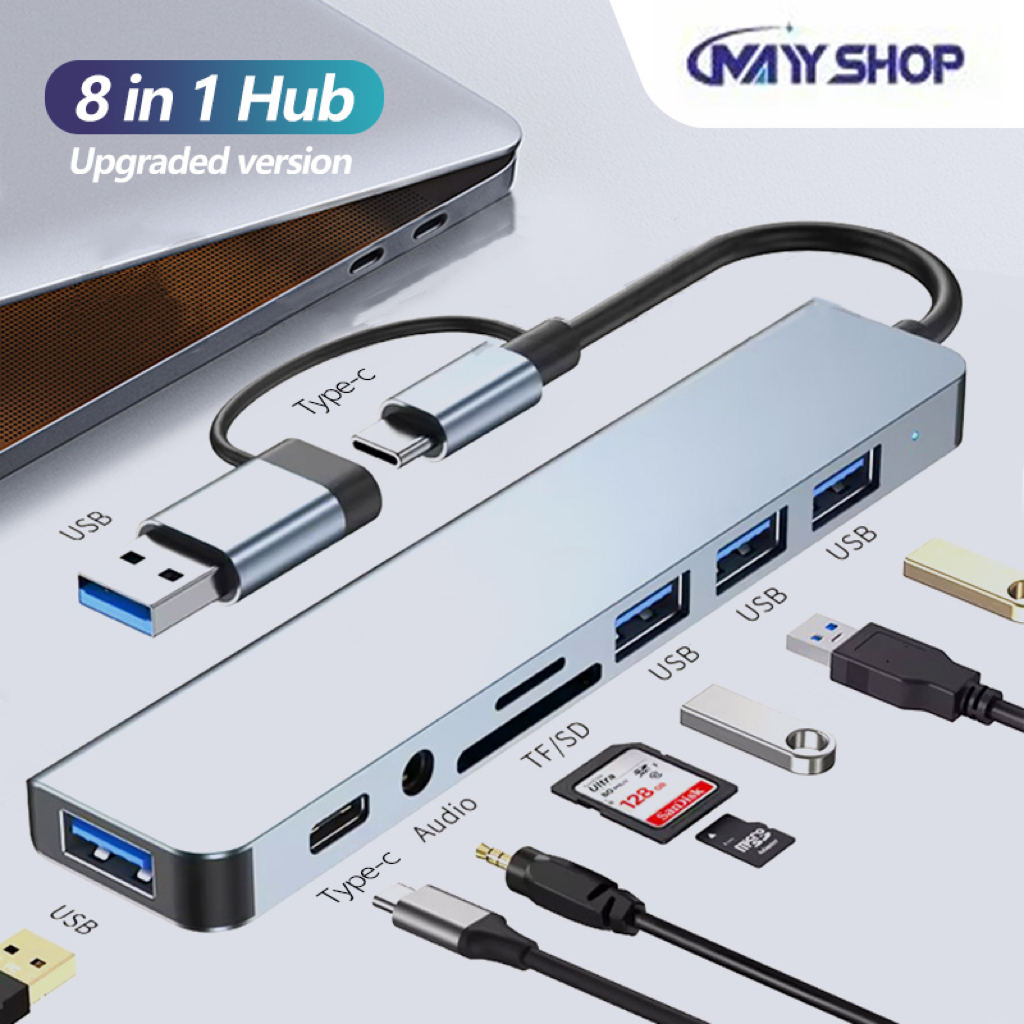 8 in 1 Adapter Konverter Usb Type C Ke Usb HUB 3.0/berkendara gratis/Pasang dan mainkan/ Type C Ke Usb 3.0 Hdmi Pd 8 In 1 MM