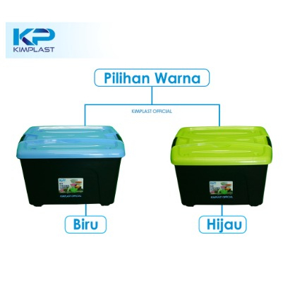 Box Container 50 Liter Hitam / Dengan Roda