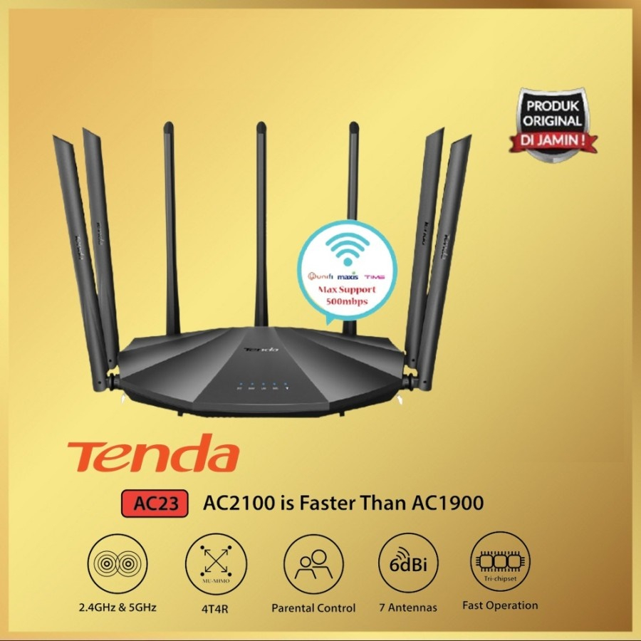 Tenda AC23 AC2100 Dual Band Gigabit WiFi Router MU-MIMO AC 23 AC 2100