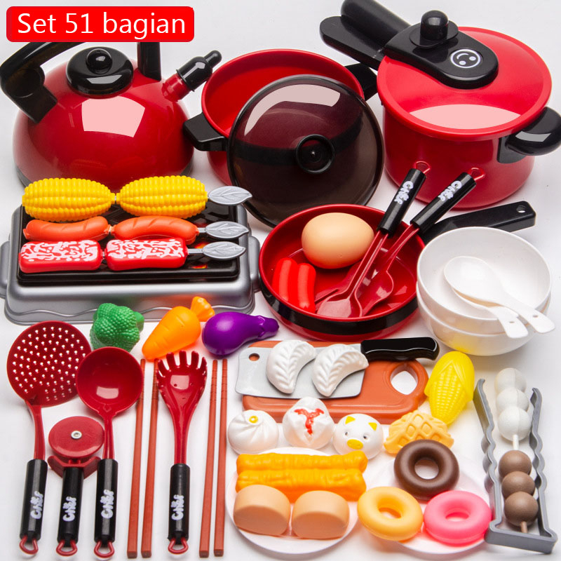 【COD】51/61/73pcs Mainan Dapur Anak Kitchen Set Masak masakan mainan dapur Cooking Set Mainan Anak Perempuan mainan masak masakan besar mainan masak masakan masak masakan anak