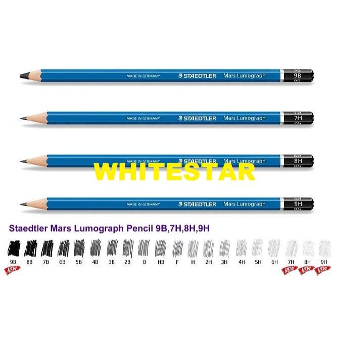 

pensil staedtler mars HB B 3B 4B 5B H 2H 3H 4H 5H 6H F