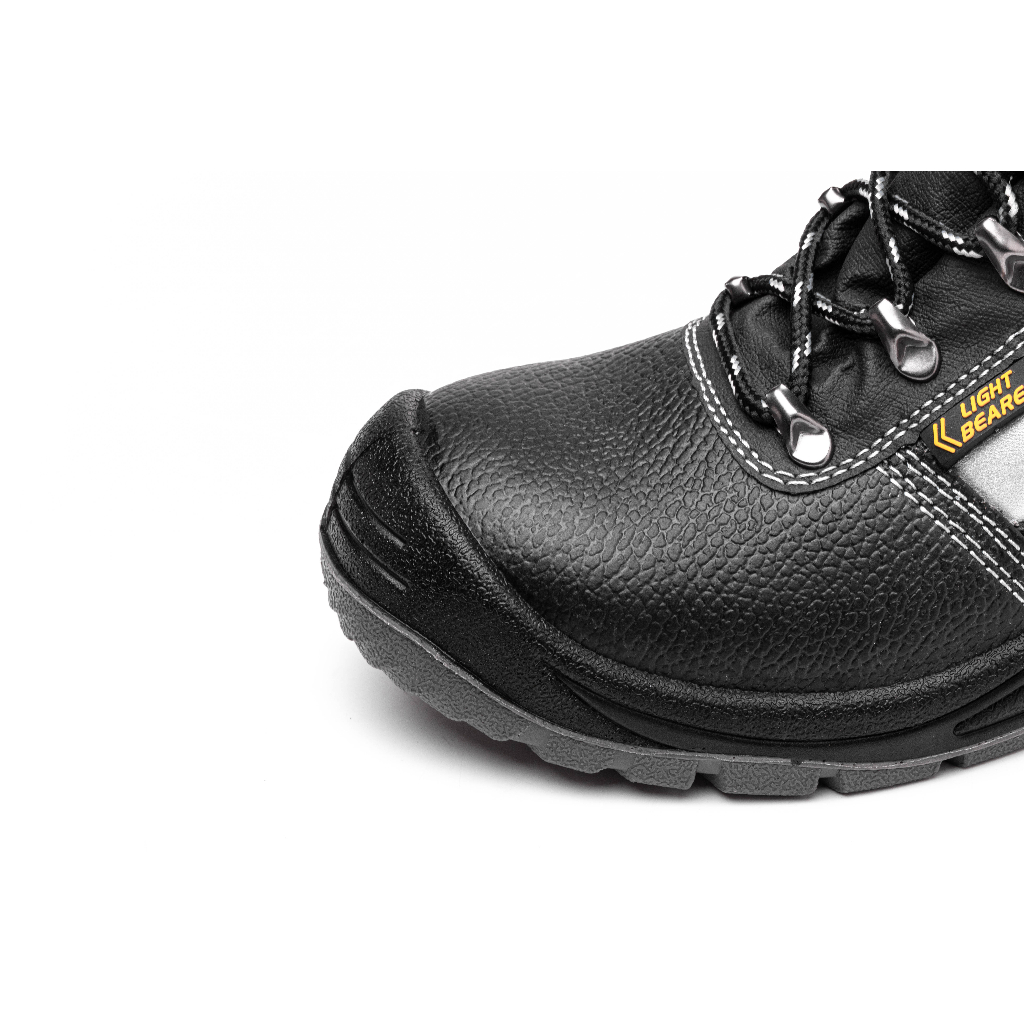 Sepatu Safety Shoes Pria Kulit Sapi Ujung Besi Middle Cut - Light Bearer