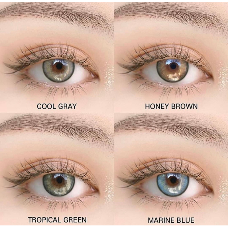 Softlens Princess Idol Seattle Cool / Honey / Marine / Tropical / Abu / Coklat / Biru / Hijau Normal Minus Beda Minus