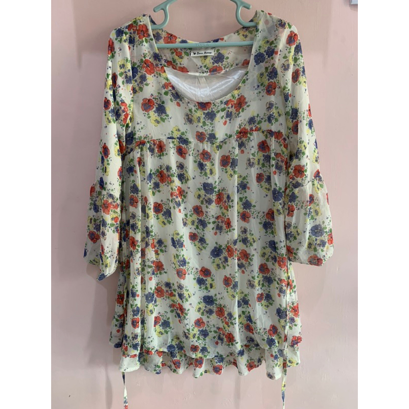 Preloved dress warna/dress bunga D3ux Am0ur