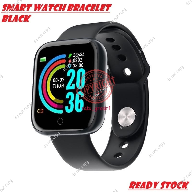 Jam Tangan Smart Watch Bracelet Sporty Bluetooth Heart Rate Monitoring Wristband