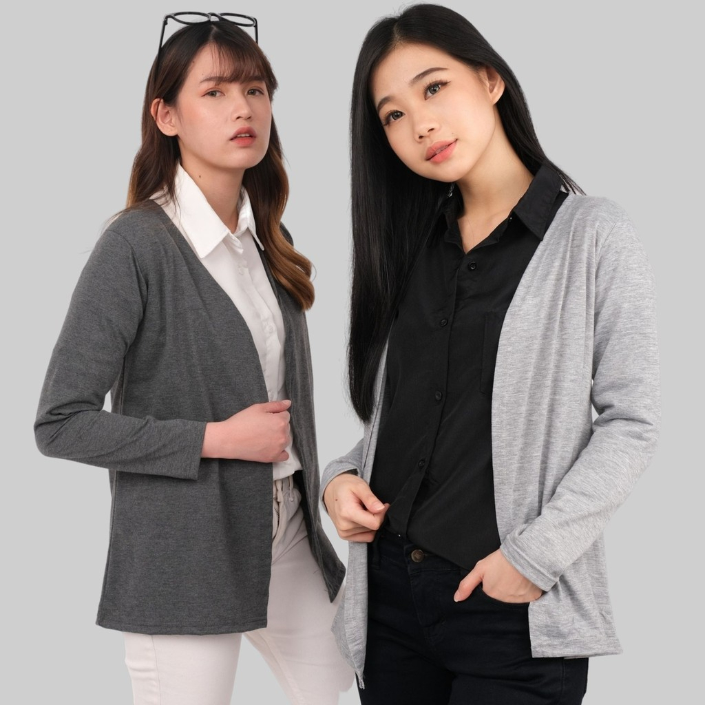 Cardigan Oversize Wanita Polos Spandex Jumbo Co01Pa