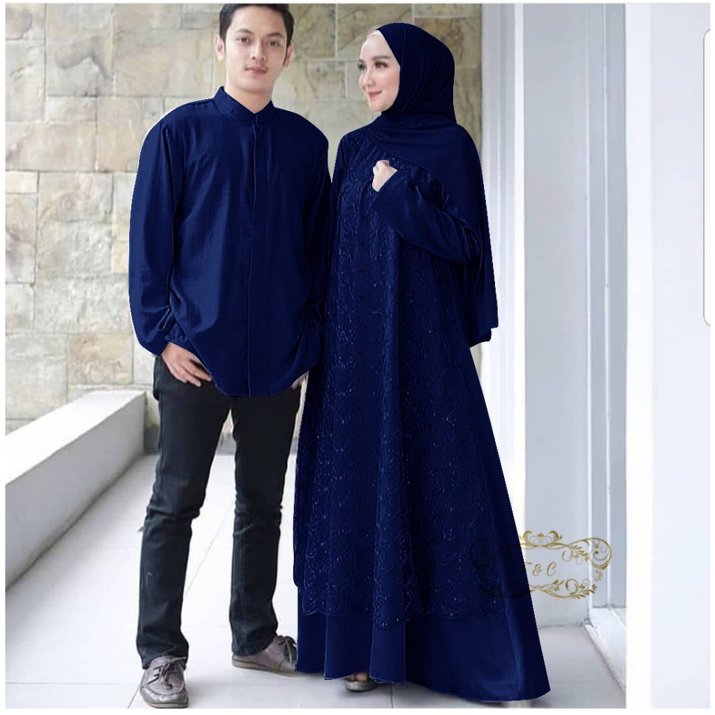 Feodora /Cp Megan  /Couple Megan/model terbaru/gamis couple /gamis muslim/gamis brukat / baju pasangan / fashion muslim (GOOD QUALITY)