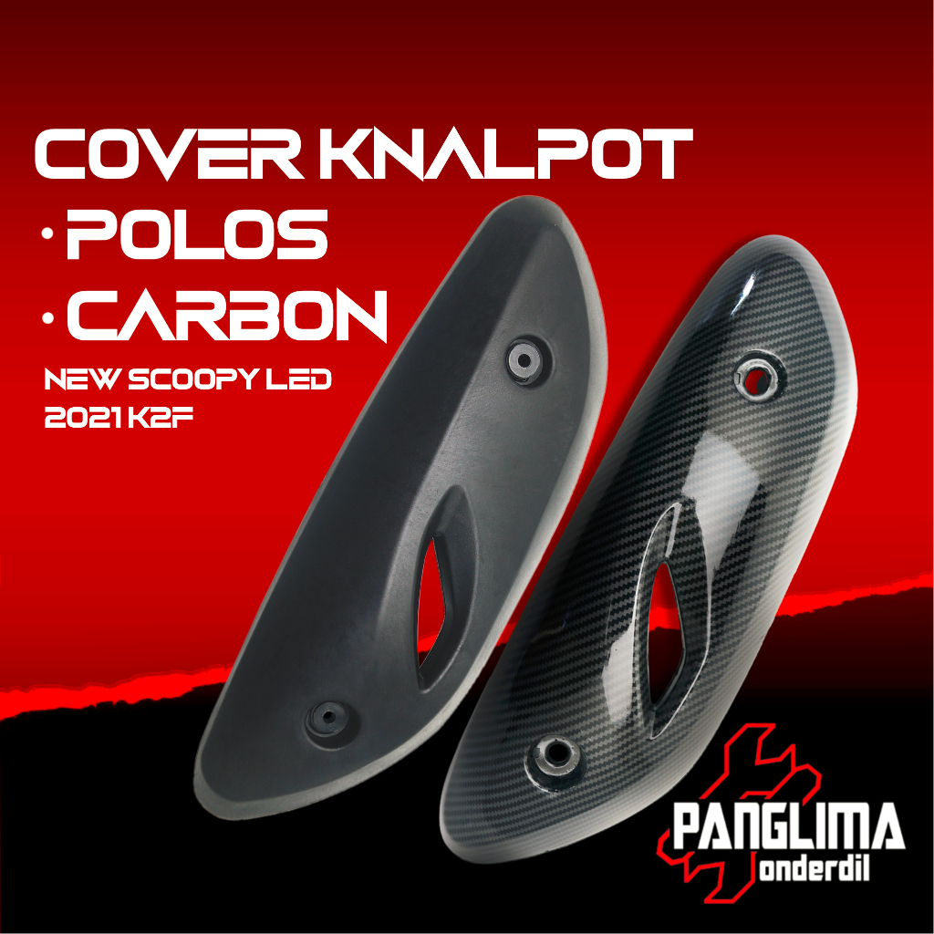 Pelindung Knalpot Scoopy New Hitam-Light-Karbon-Black Carbon Cover Tutup-Penutup-Tameng Kenalpot-Muffler-Exhaust eSP LED 2021 K2F 2021