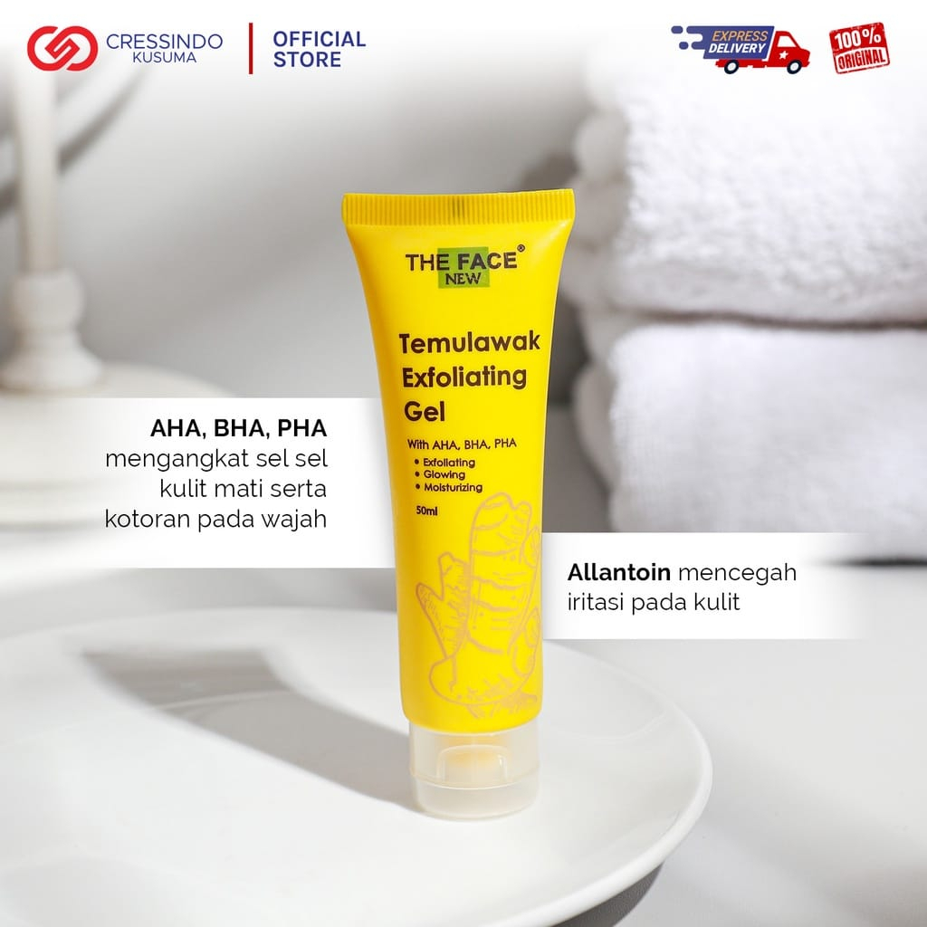 THE FACE Temulawak Exfoliating Gel 50ml / EXFOLIATING CENTELLA / AHA BHA PHA - Mencerahkan dan Mengangkat sel kulit mati