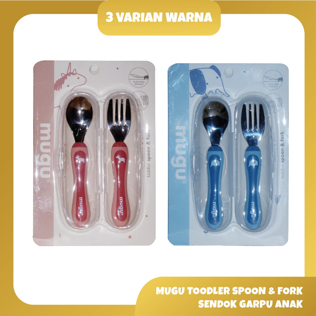 Mugu Toddler Spoon &amp; Fork Sendok dan Garpu Makan Anak