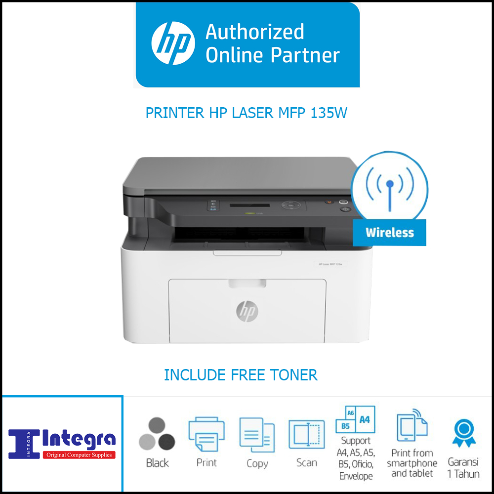 Printer HP Laser MFP M135W | 135w Monochrome Garansi Resmi