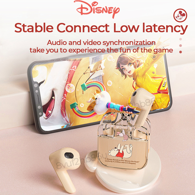 【NEW】100% Ori Disney Q53 Wireless Earphone TWS Bluetooth 5.3 Bass Headset Gaming in-Ear Noise Reduc Earbuds