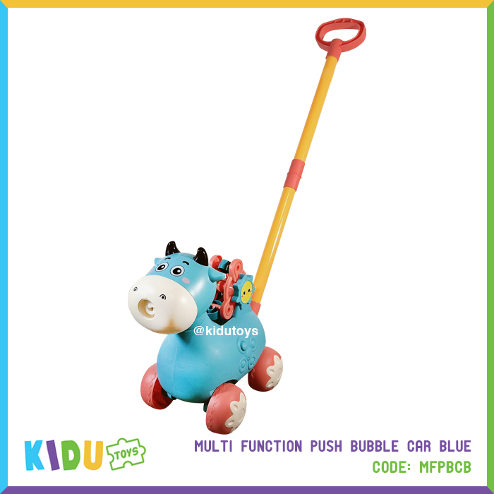 Mainan Anak Dorong Bubble Multi Function Push Bubble Car Blue Kidu Toys