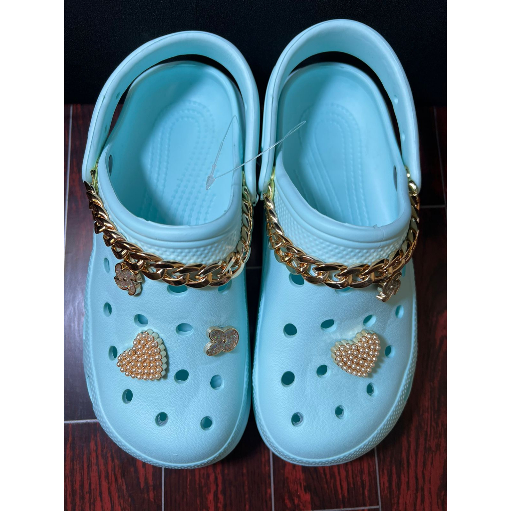 Sandal Kodok Classic Bae Clog Jibbitz mutiara, Sepatu Sendal Baim Wedges Platform Wanita Model Crocs_L3