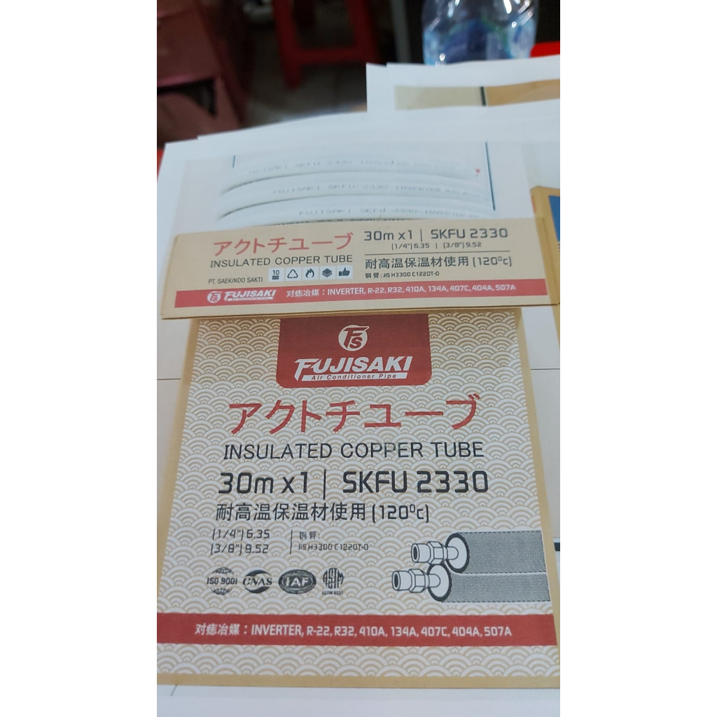 Pipa AC MerEk FujiSAKI 1/4 + 3/8 1/2PK S/D 1PK METERAN PER METER