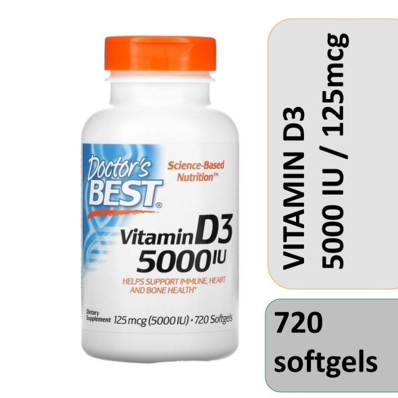 Doctor's best Vitamin D3 D Vitamin-D3 5000IU 5000 IU 125mcg 125 mcg 720 softgels softgel kapsul luna