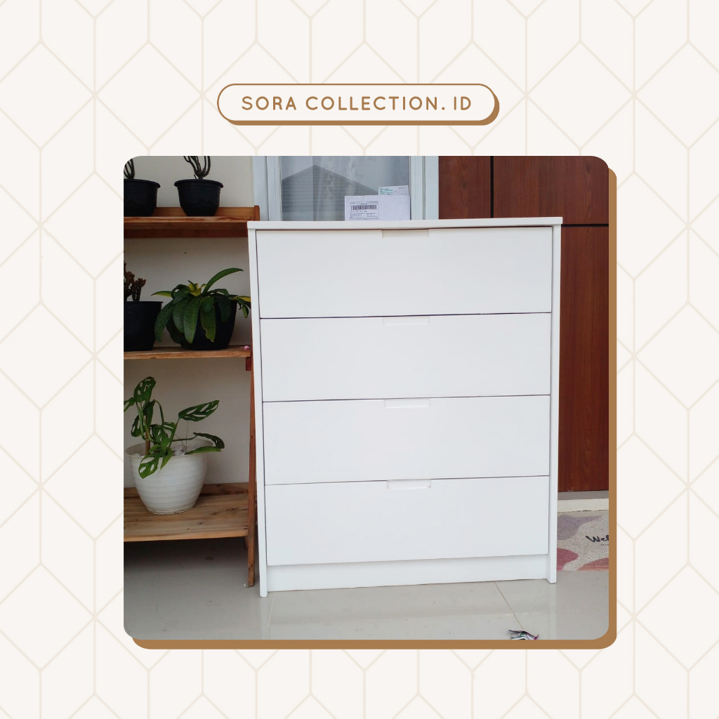 Lemari Laci Kayu Blockboard / Drawer Susun Putih Minimalis / Lemari Kabinet