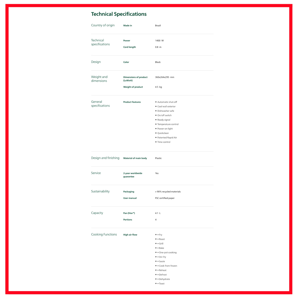 Philips HD9200/91 Air Fryer Low Watt HD 9200 Analog - Garansi Resmi 2Tahun