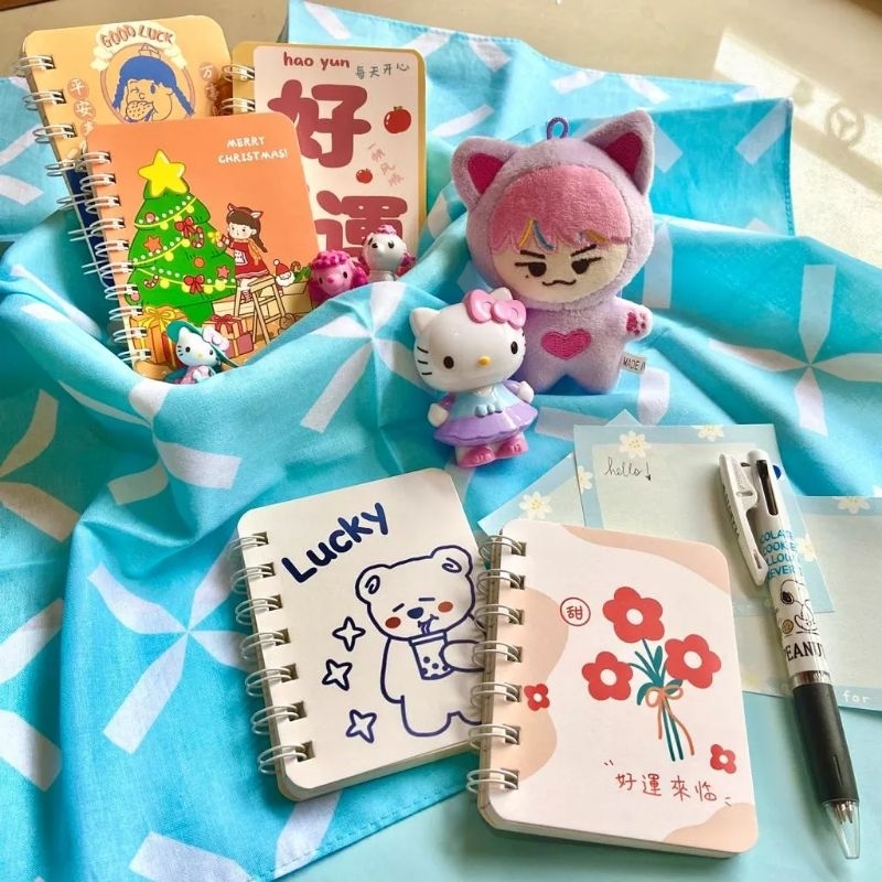 [1 PCS] Notebook Ring Motif A7 Buku Catatan Kecil Mini Note Book Ring Isi 80 Lembar Buku Catatan Ring