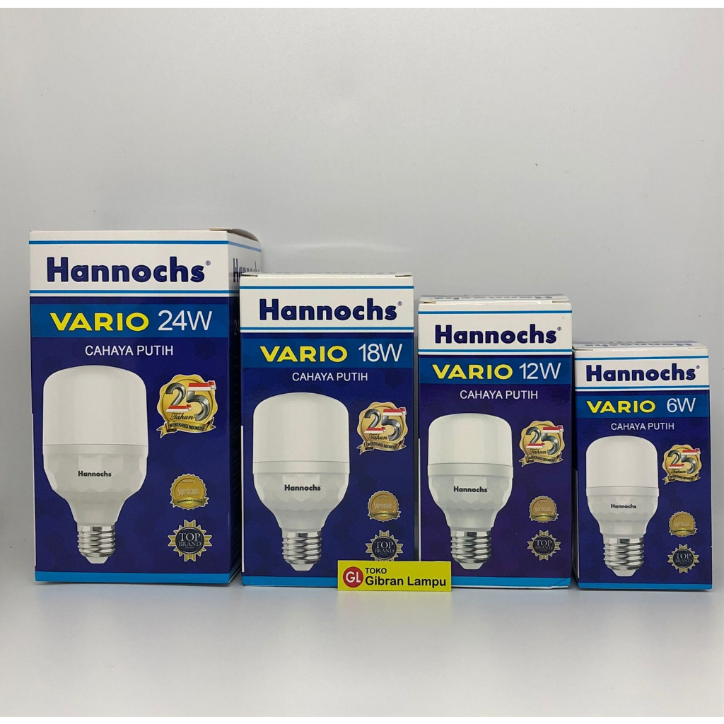 Lampu LED Hannochs Vario 6w 12w 18w 22w 24w -  Bohlam LED Kapsul Hemat Energi All Varian Watt