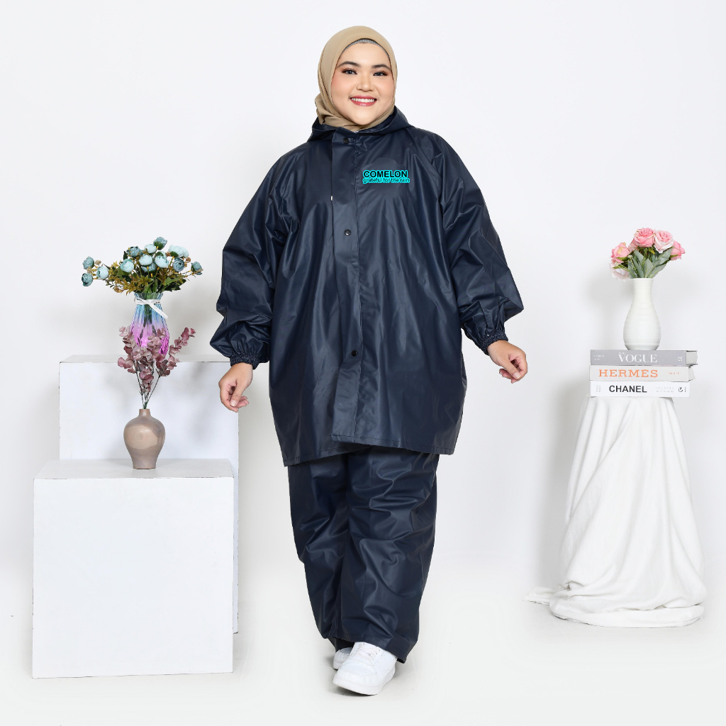 Jas Hujan Pria Wanita Jumbo / Jas Hujan Raincoat / Mantel Pria Wanita Premium