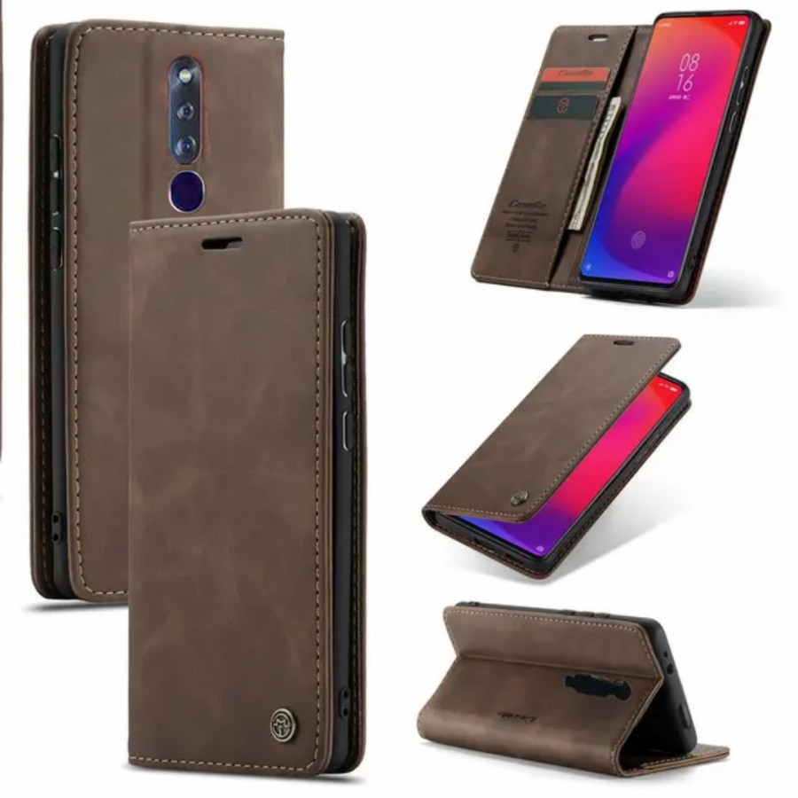 OPPO F11 -OPPO F11 PRO LEATHER FLIP WALLET CASE DOMPET MAGNETIC CASEME