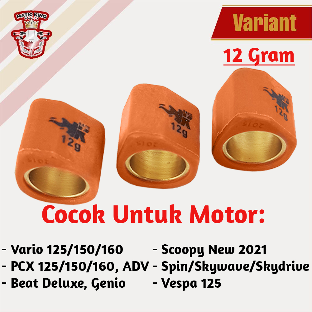 Sliding Roller Vespa IGET S LX 125 cc 09 10 11 12 13 14 15 17 gram Race K  3 Butir