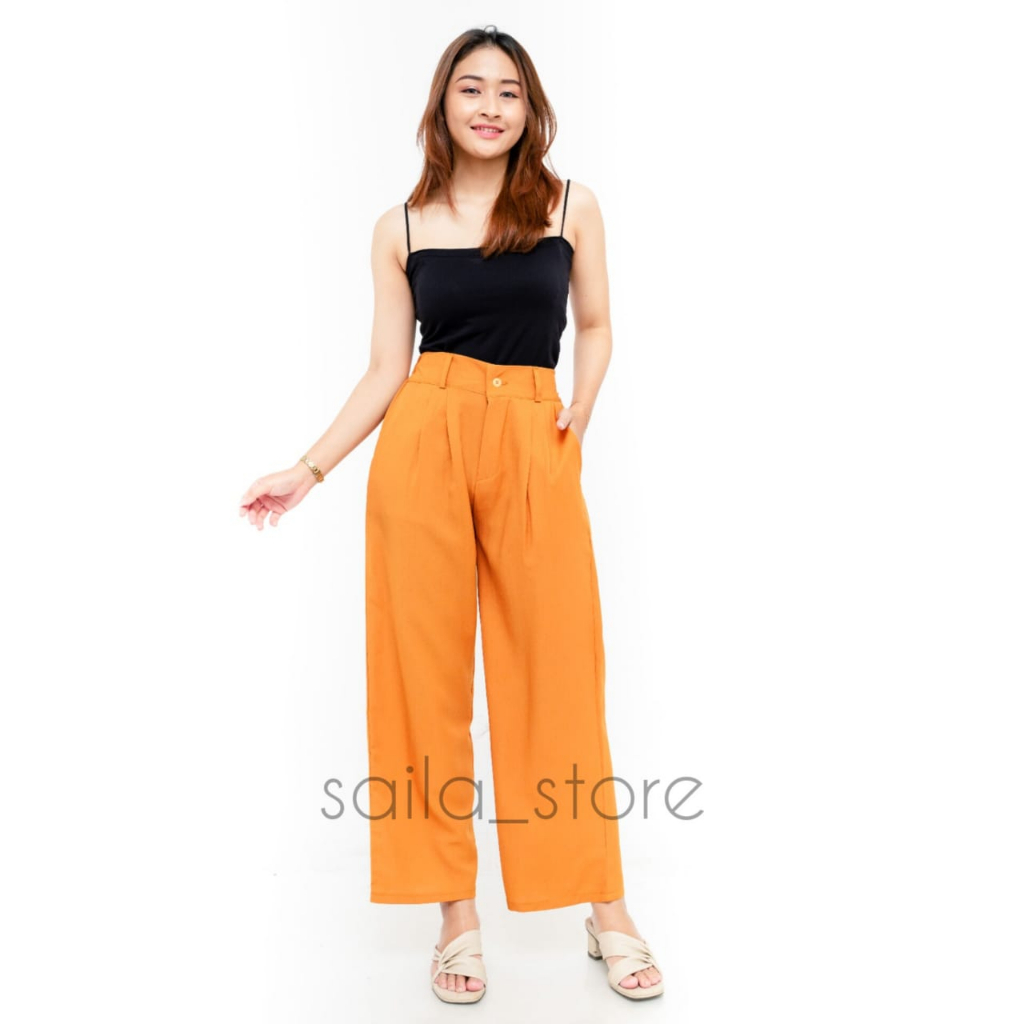 CELANA KULOT CRINKLE BUTTON HIGHWAIST AIRFLOW JUMBO