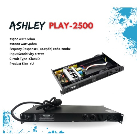 POWER AMPLIFIER ASHLEY PLAY 2500 / PLAY2500 2 X 500 WATT ORIGINAL