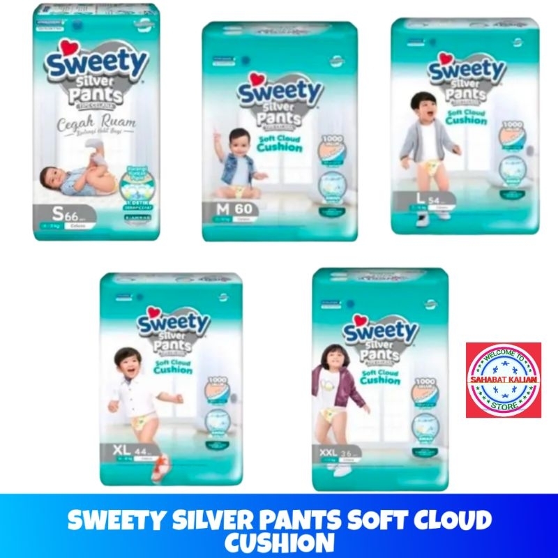 SWEETY SILVER PANTS S66 M60 L54 XL44 DAN XXL36