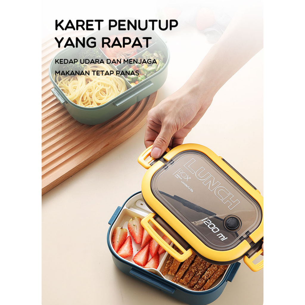 Bonbox Lunch Box Kotak Bekal Makan Dua Susun Rapat BTW21203