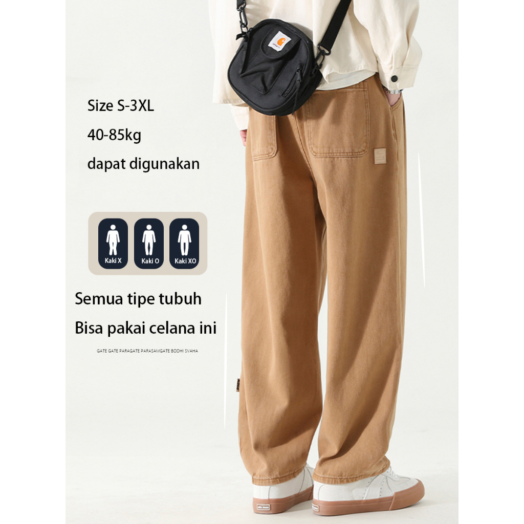 Cargo Pants Pria Regular Straight Loose Fit Pria Celana Cargo Panjang Celana Olahraga Cargo Pants korea Santai Pria Dewasa celana Training Pria Sport Trackpants Celana jogger pria