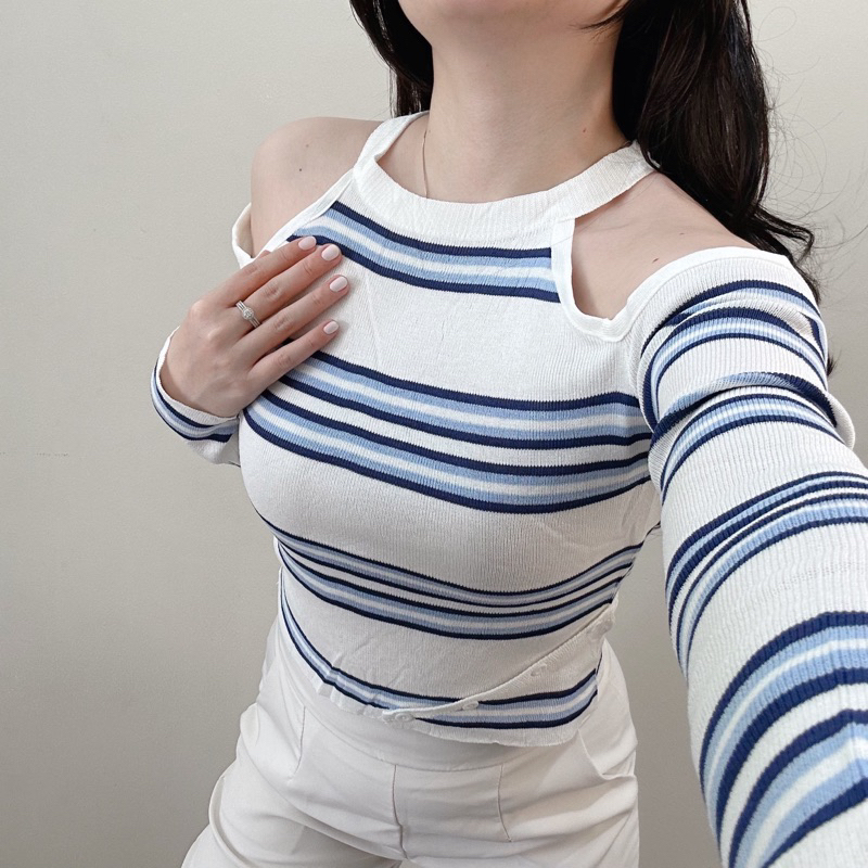 [LUXE.DLABEL] - F18 TOP [ Atasan Rajut Wanita Atasan Rajut Import wanita Atasan lengan panjang rajut Kaos wanita Vest wanita Atasan Wanita Atasan Halter tank Korea wanita Korean top Croptop Croptee Atasan perempuan Top premium quality]