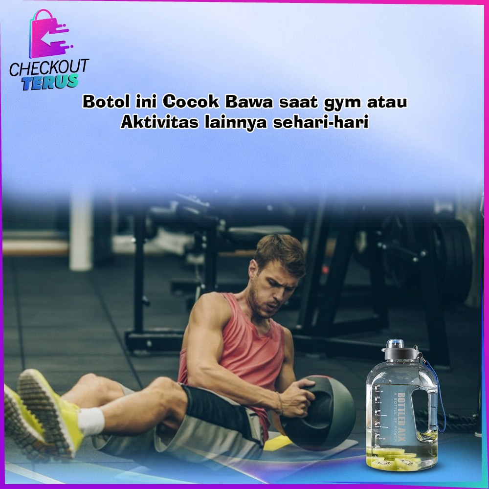 CT C470 Tempat Botol Minum Olahraga Ukuran Besar 2200ML BPA FREE Botol Minum Transparan Tumblr Botol Gym Bottle