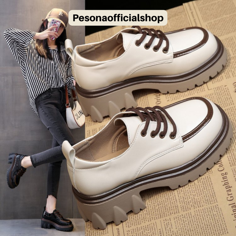 COD POS 476 Sepatu Boots Tali Model Glossy Sepatu Boots Kasual Elegant