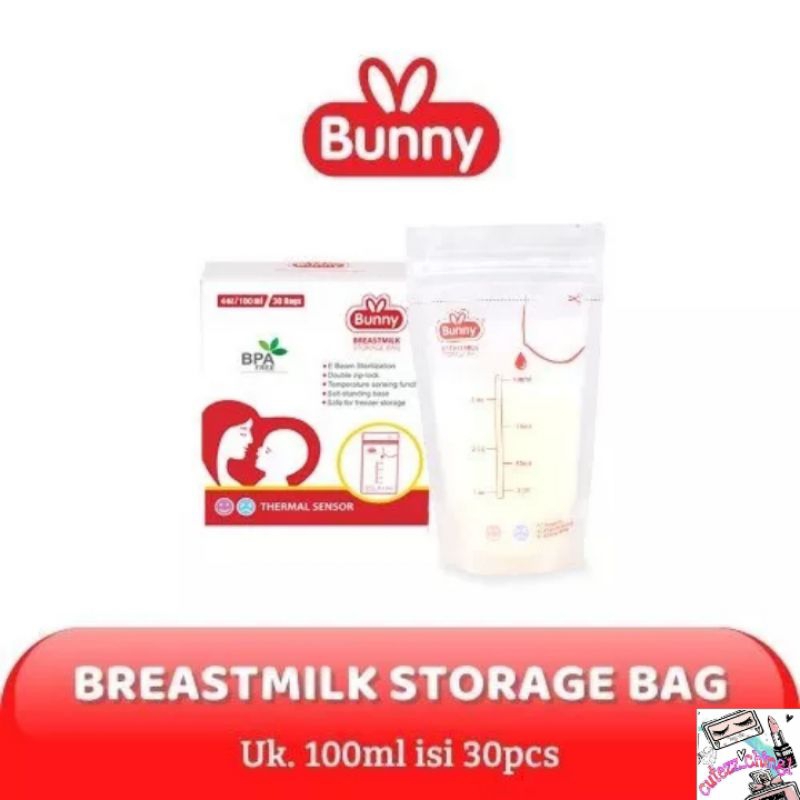 ☃️Cutezz_Ching1☃️LustyBunny Breast Milk Storage Bag Kantong Asi 100ml || ABM-1001