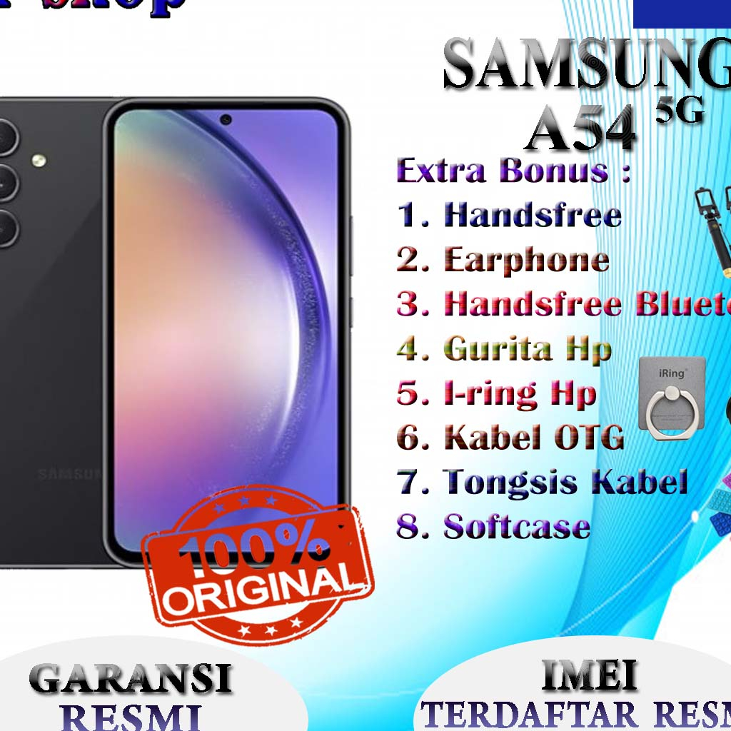 HP BARU SAMSUNG A54 5G RAM 8/128 GB &amp; RAM 8/256GB GARANSI RESMI SAMSUNG INDONESIA