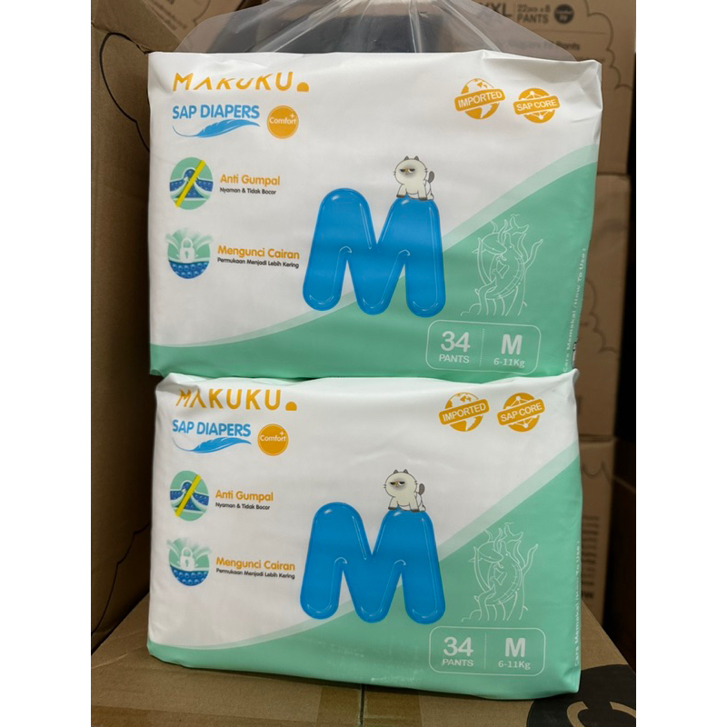 Makuku SAP Diapers Comfort Slim 2 Pack S Tape/M/L/XL/XXL