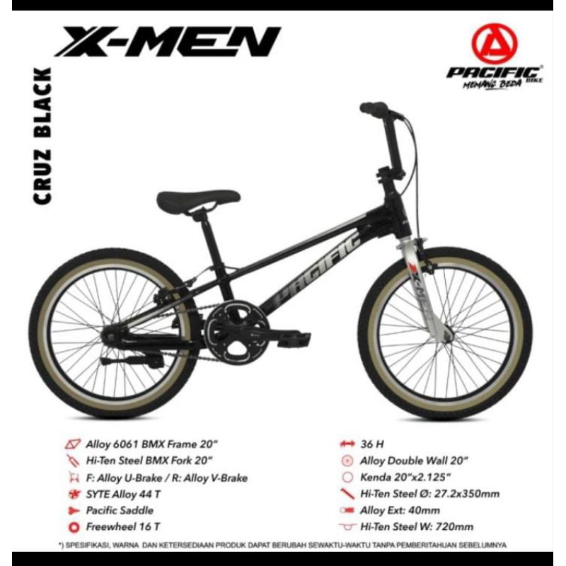 sepeda bmx pacific seri xmen ukuran 20