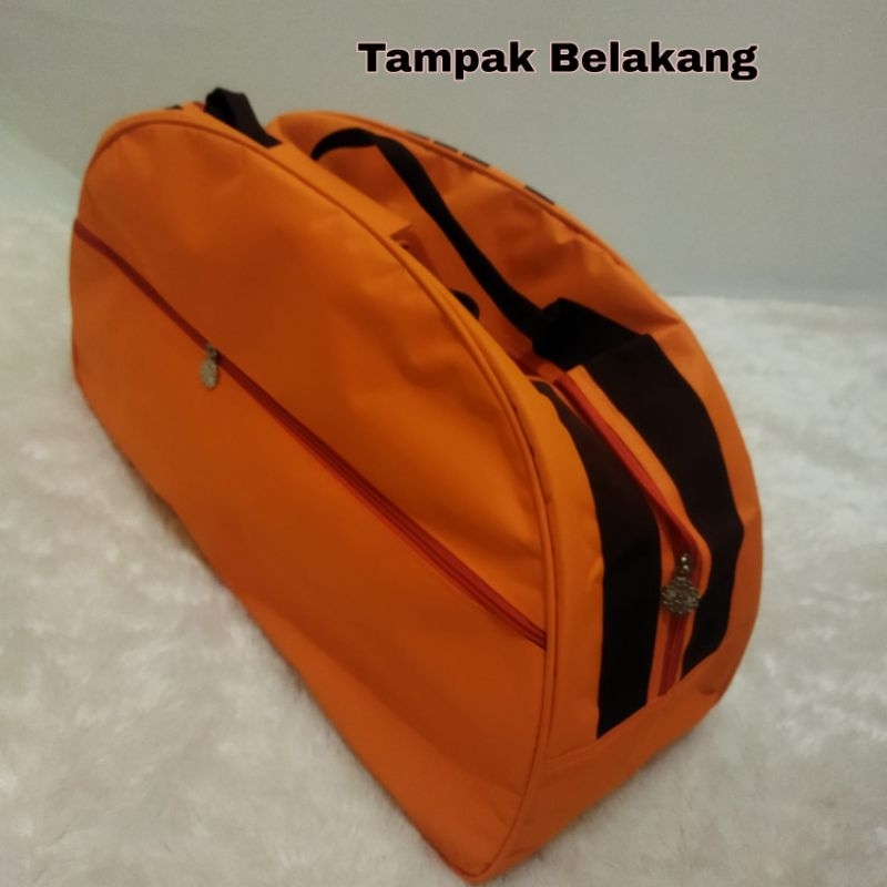 Tas Traveling / tas mudik / tas piknik / kitbag Motif Kotak Coco Tupp ( Zipper Bunga Es )