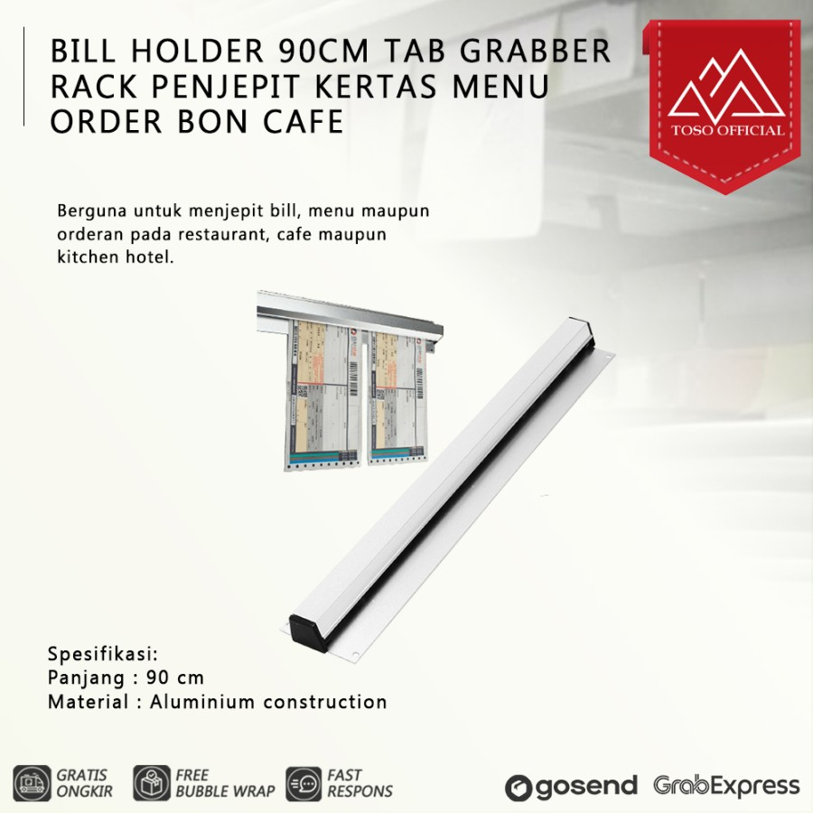 

Bill Holder 90cm Tab Grabber Rack Penjepit Kertas Menu Order Bon Cafe