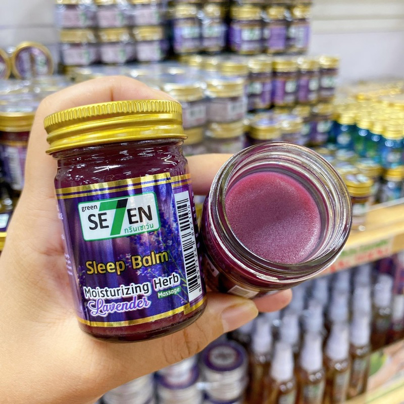 Green Se7en Sleep Balm Mouisturizing Herb Lavender (50gr)  / Balm Aromaterapi Original Thailand