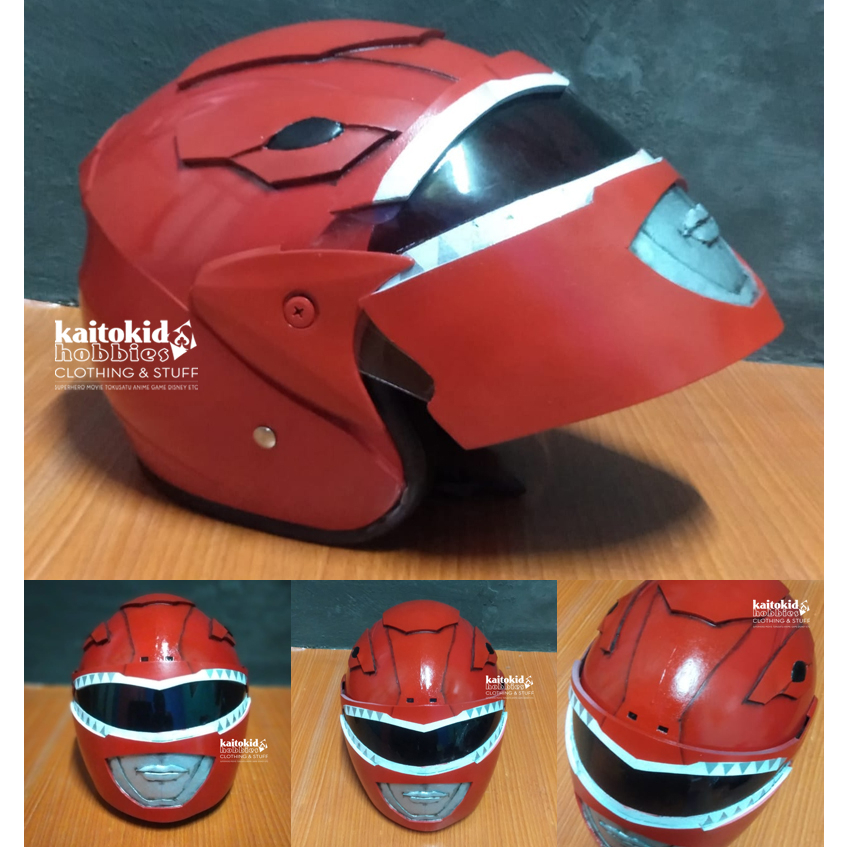 Helm Motor POWER RANGER Helm SNI RED RANGERS MERAH bisa custom