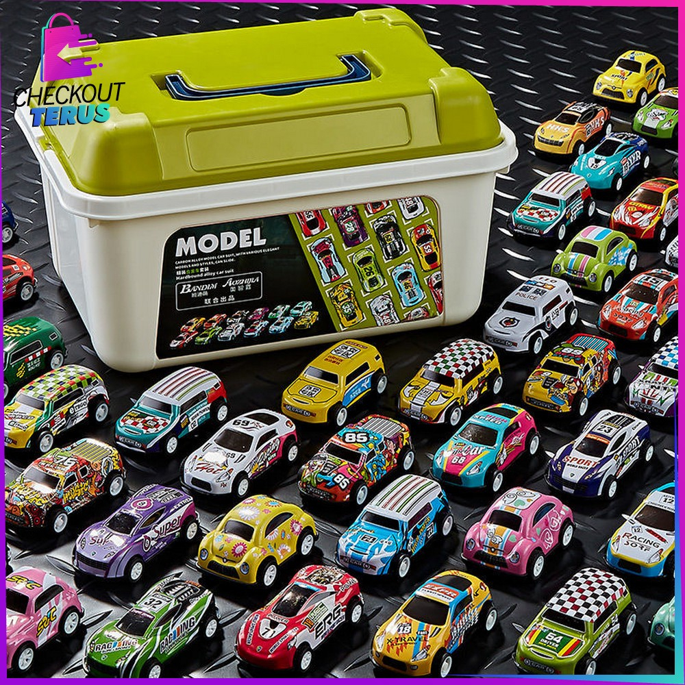 CT M314 Mainan Mobil Balap Mini Pull Back Colorfull 30PCS Set Container Box Car Toys Mini Sport Car Mobil Mobilan Balap Racing Anak