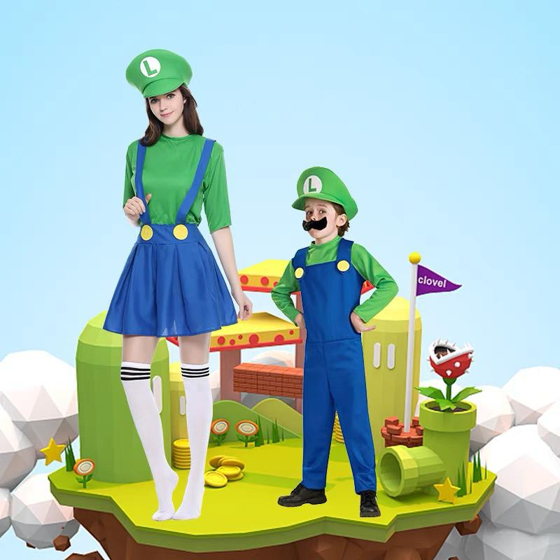 KOSTUM ONESIE SUPER MARIO LUIGI IMPOR ANAK DEWASA