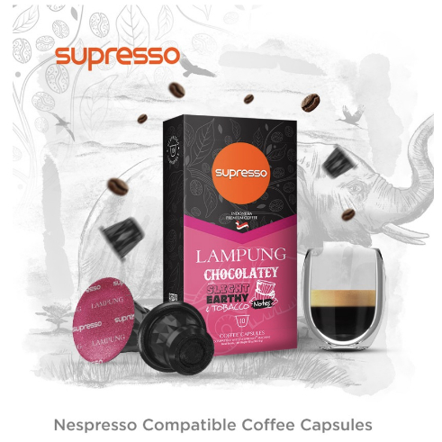 

Supresso LAMPUNG Coffee Capsule Nespresso Compatible 10 Kopi Kapsul